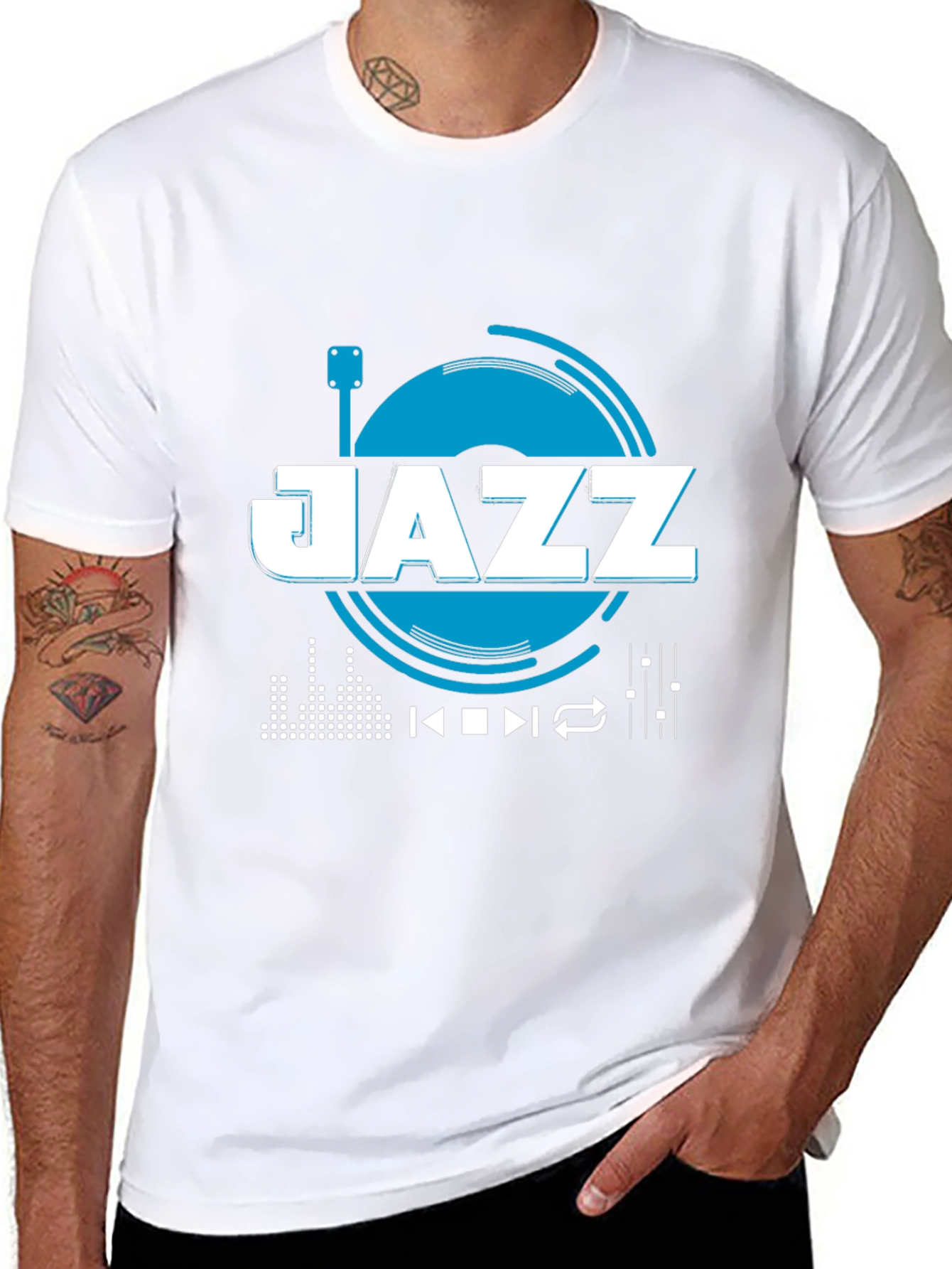 Jazz Music Graphic Tee - Black