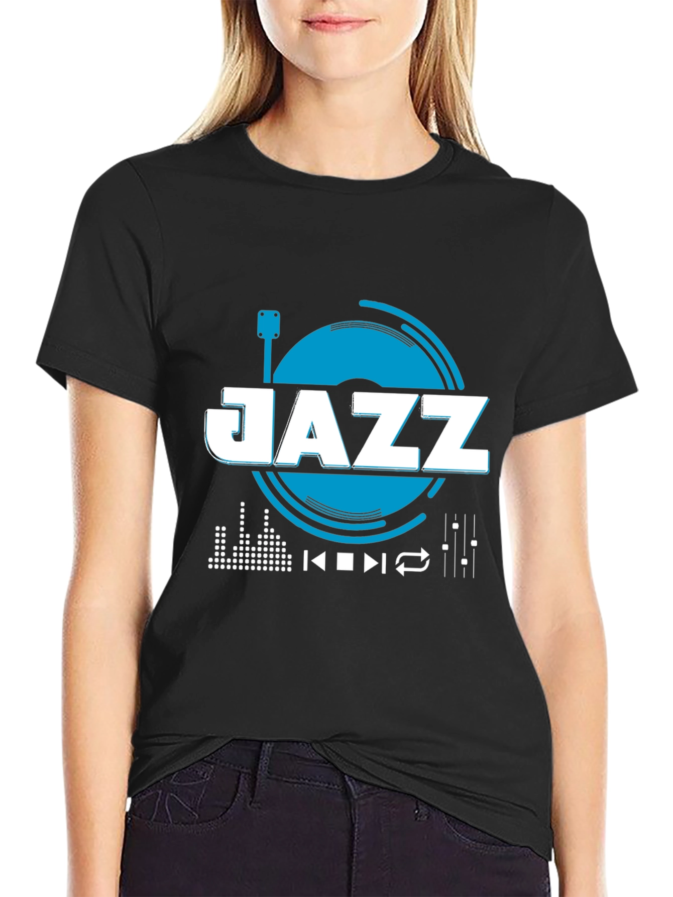 Jazz Music Graphic Tee - Black