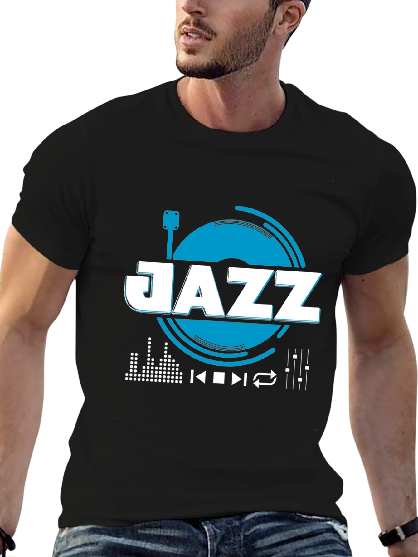Jazz Music Graphic Tee - Black