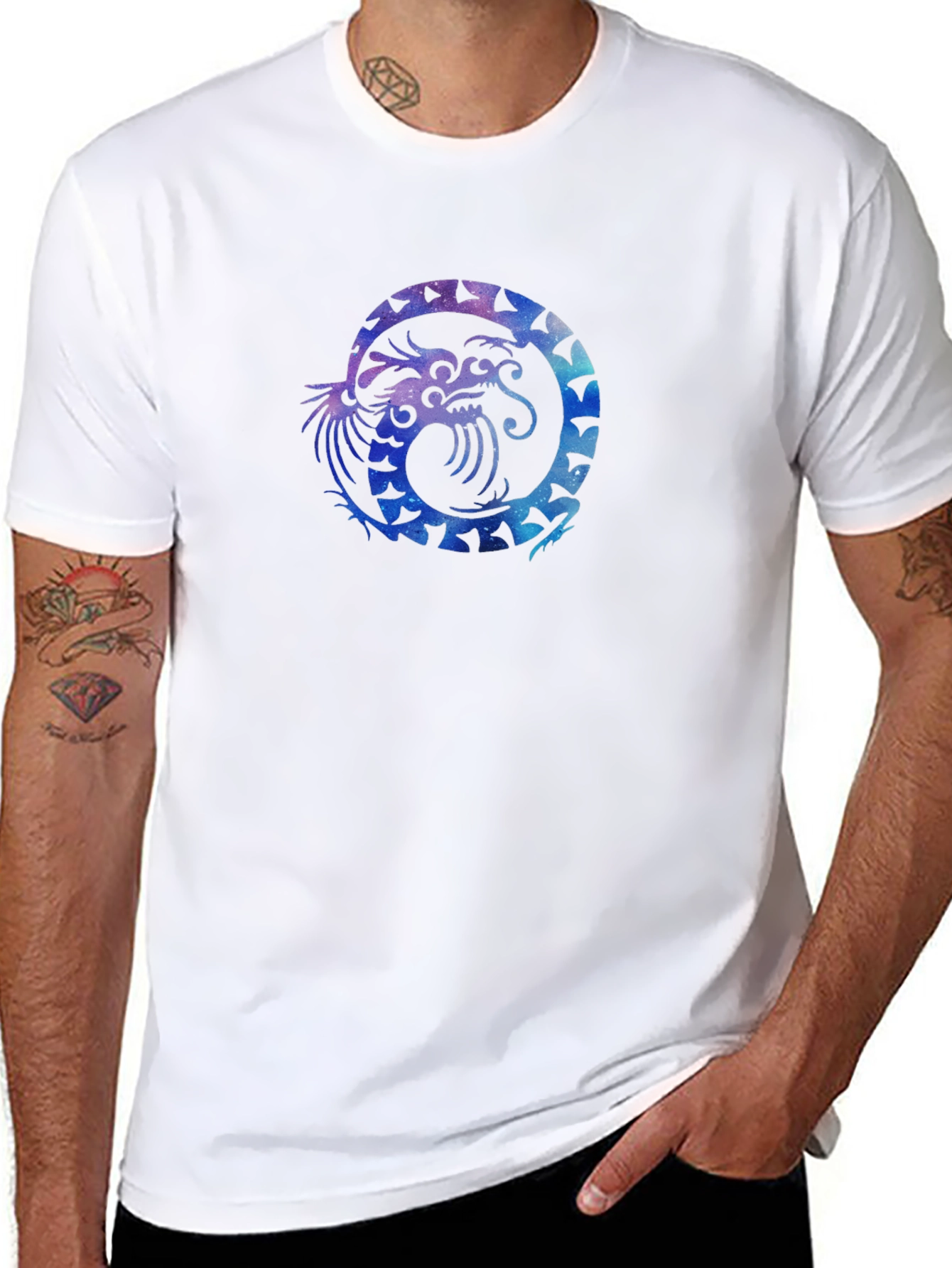 Galaxy Dragon Graphic Black Tee