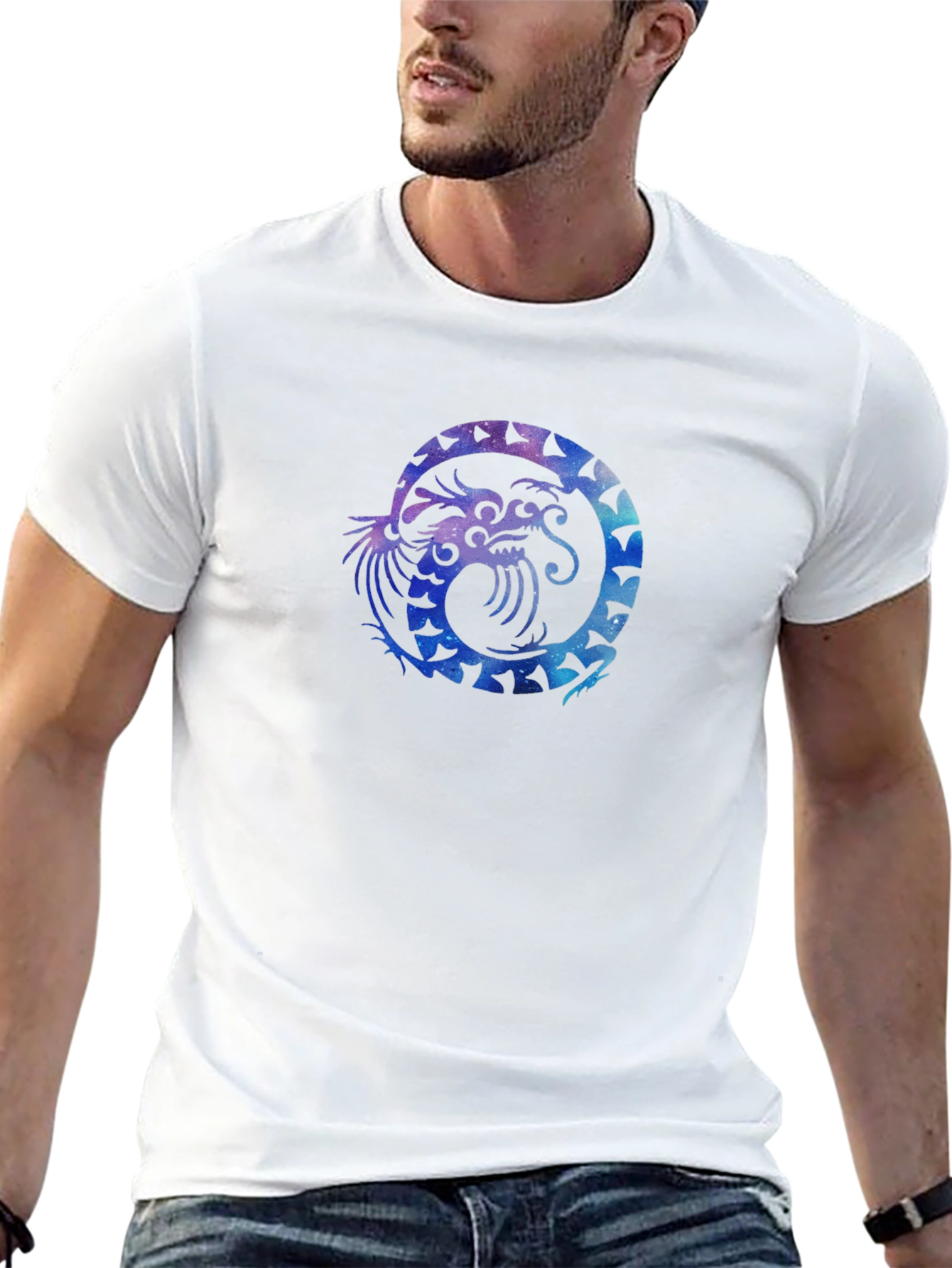 Galaxy Dragon Graphic Black Tee