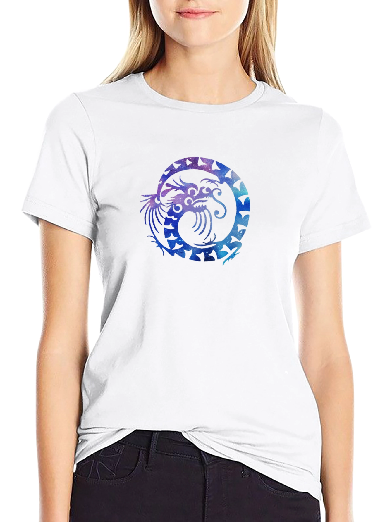 Galaxy Dragon Graphic Black Tee