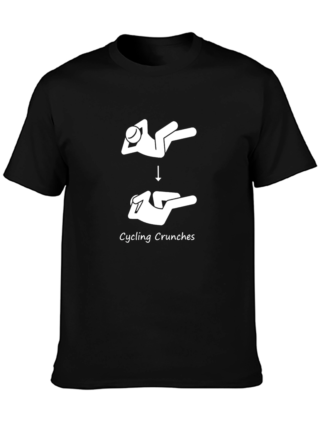 Cycling Crunches Graphic Tee - Black Cotton T-Shirt