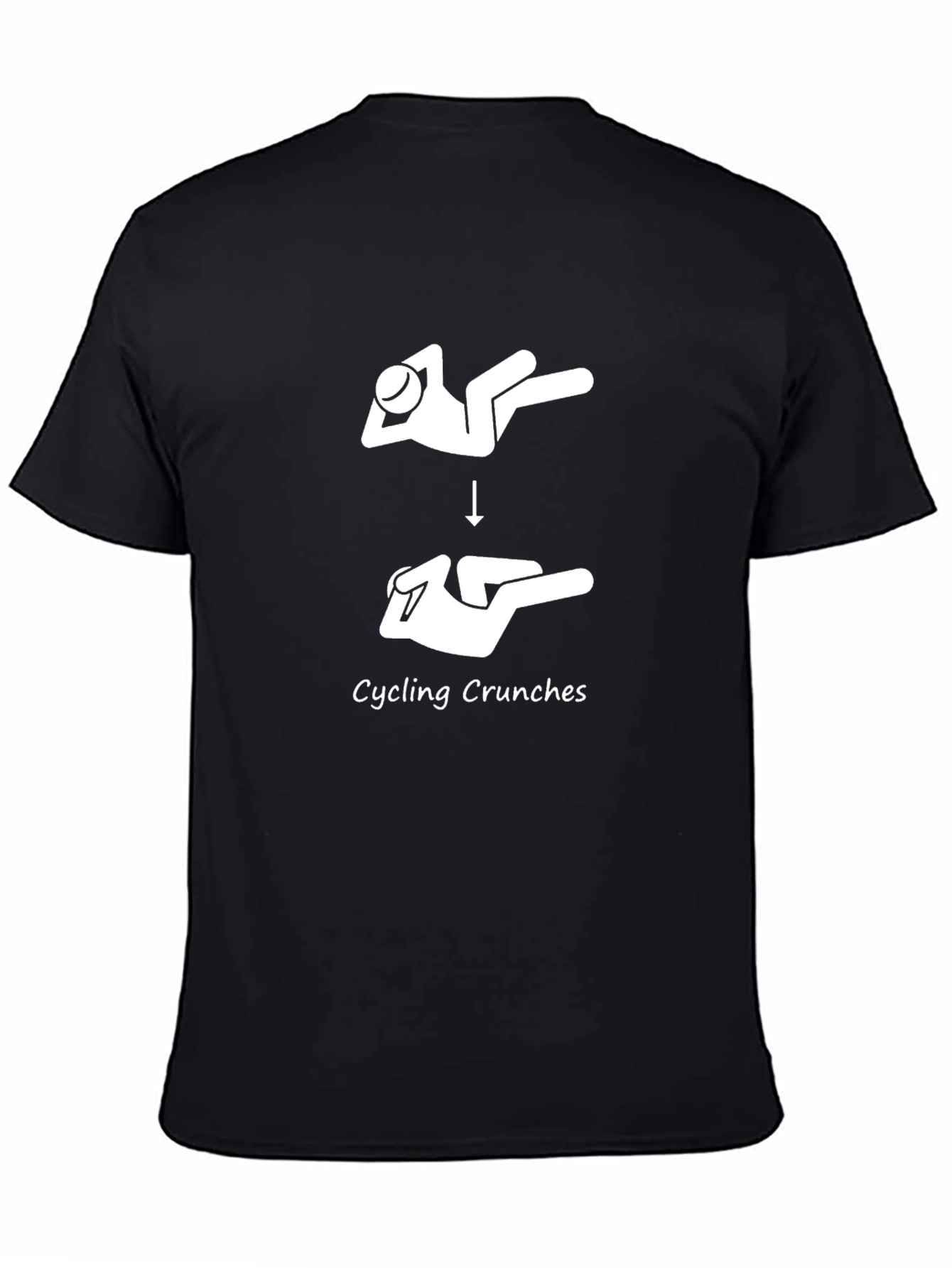 Cycling Crunches Graphic Tee - Black Cotton T-Shirt