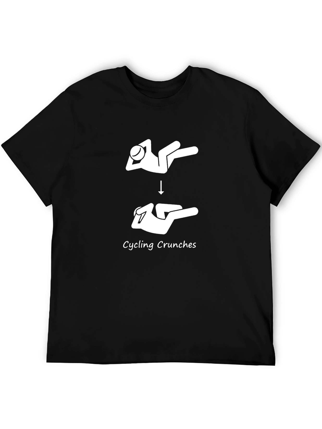 Cycling Crunches Graphic Tee - Black Cotton T-Shirt
