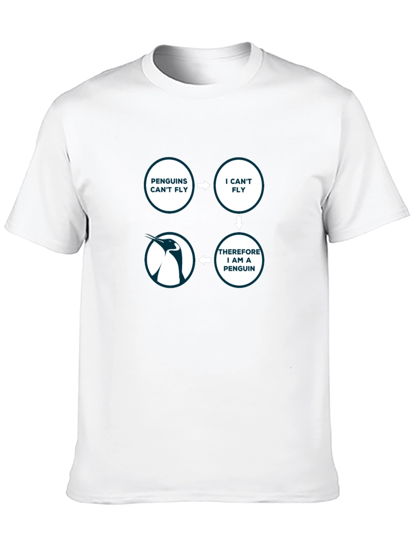 Penguin Logic Black T-Shirt - I Cant Fly