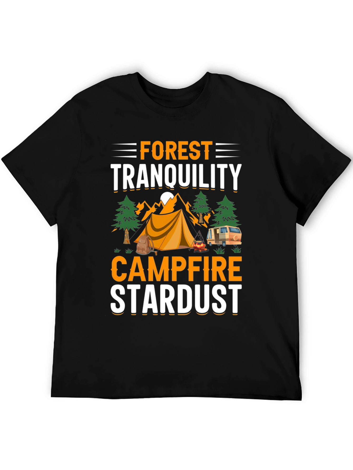 Forest Tranquility Campfire Stardust Graphic T-Shirt