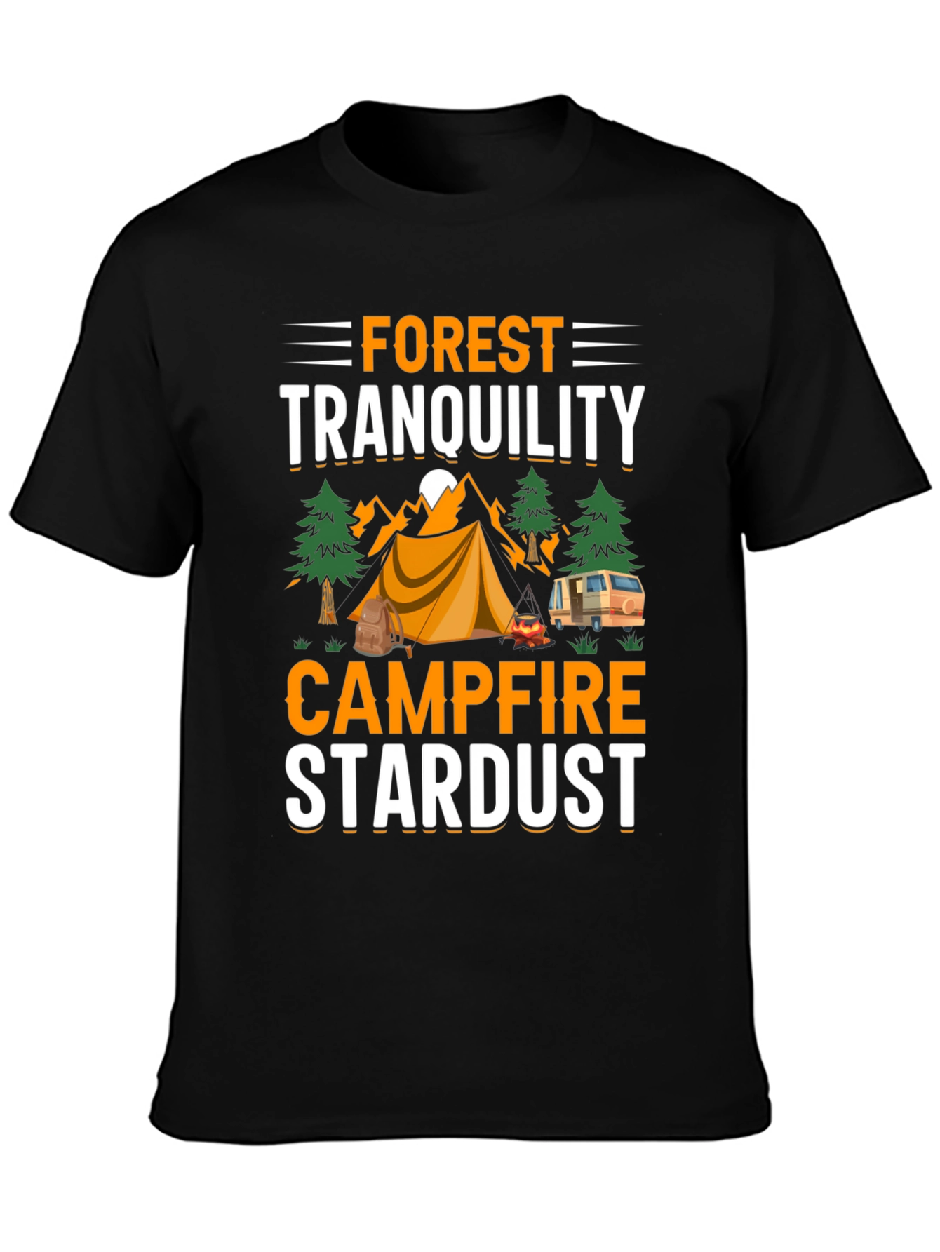 Forest Tranquility Campfire Stardust Graphic T-Shirt