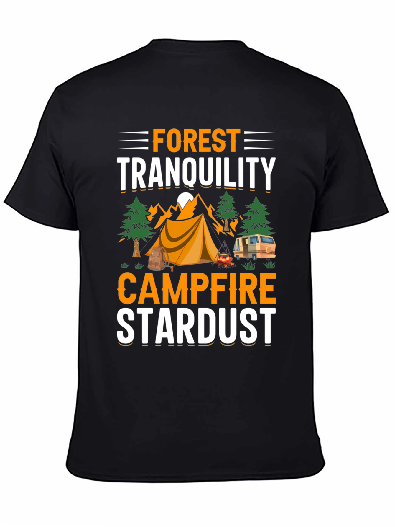Forest Tranquility Campfire Stardust Graphic T-Shirt