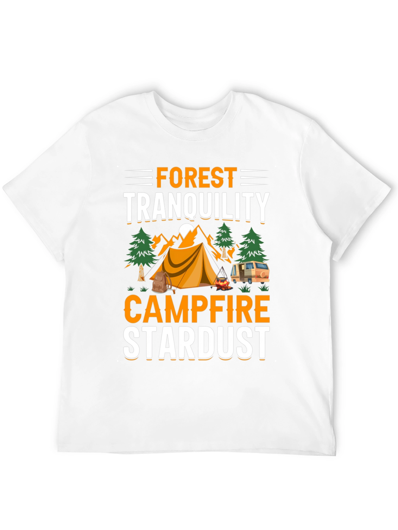 Forest Tranquility Campfire Stardust Graphic T-Shirt