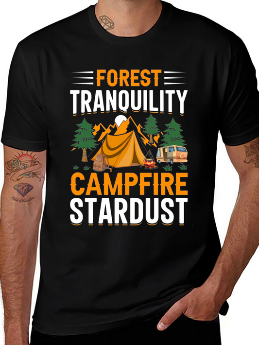 Forest Tranquility Campfire Stardust Graphic T-Shirt