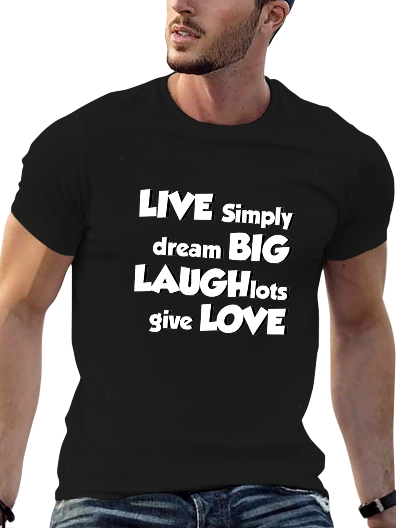 Inspirational Graphic Tee - Live Dream Laugh Love T-Shirt