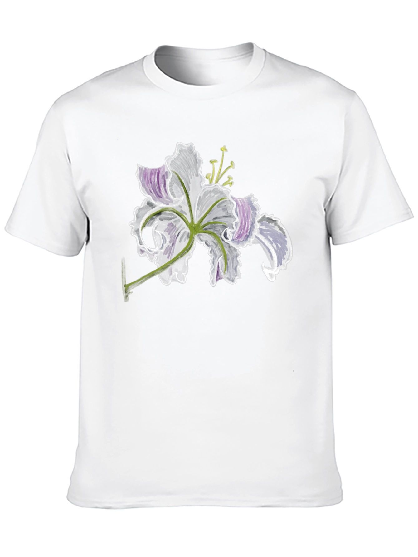 Floral Sketch Black T-Shirt
