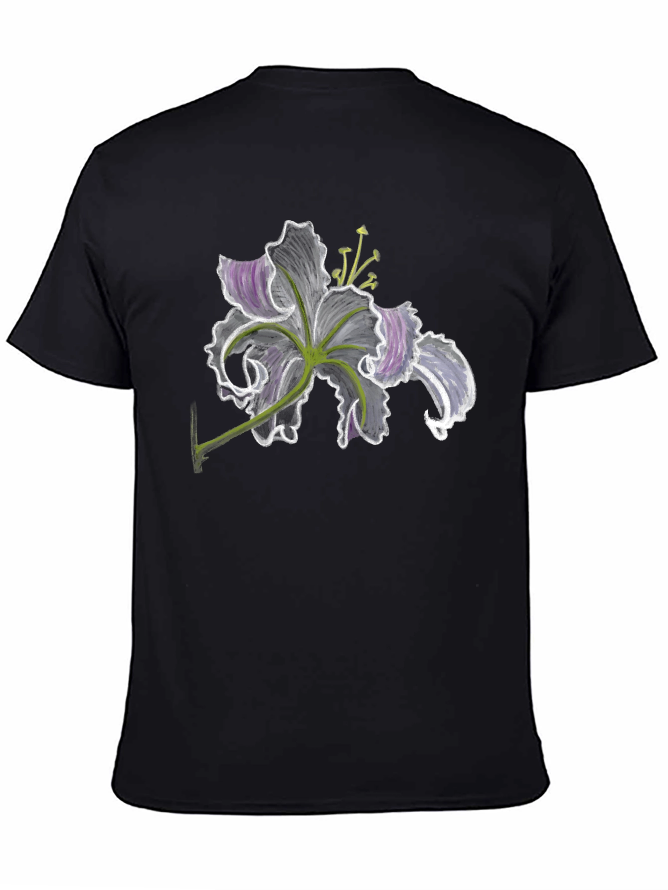 Floral Sketch Black T-Shirt