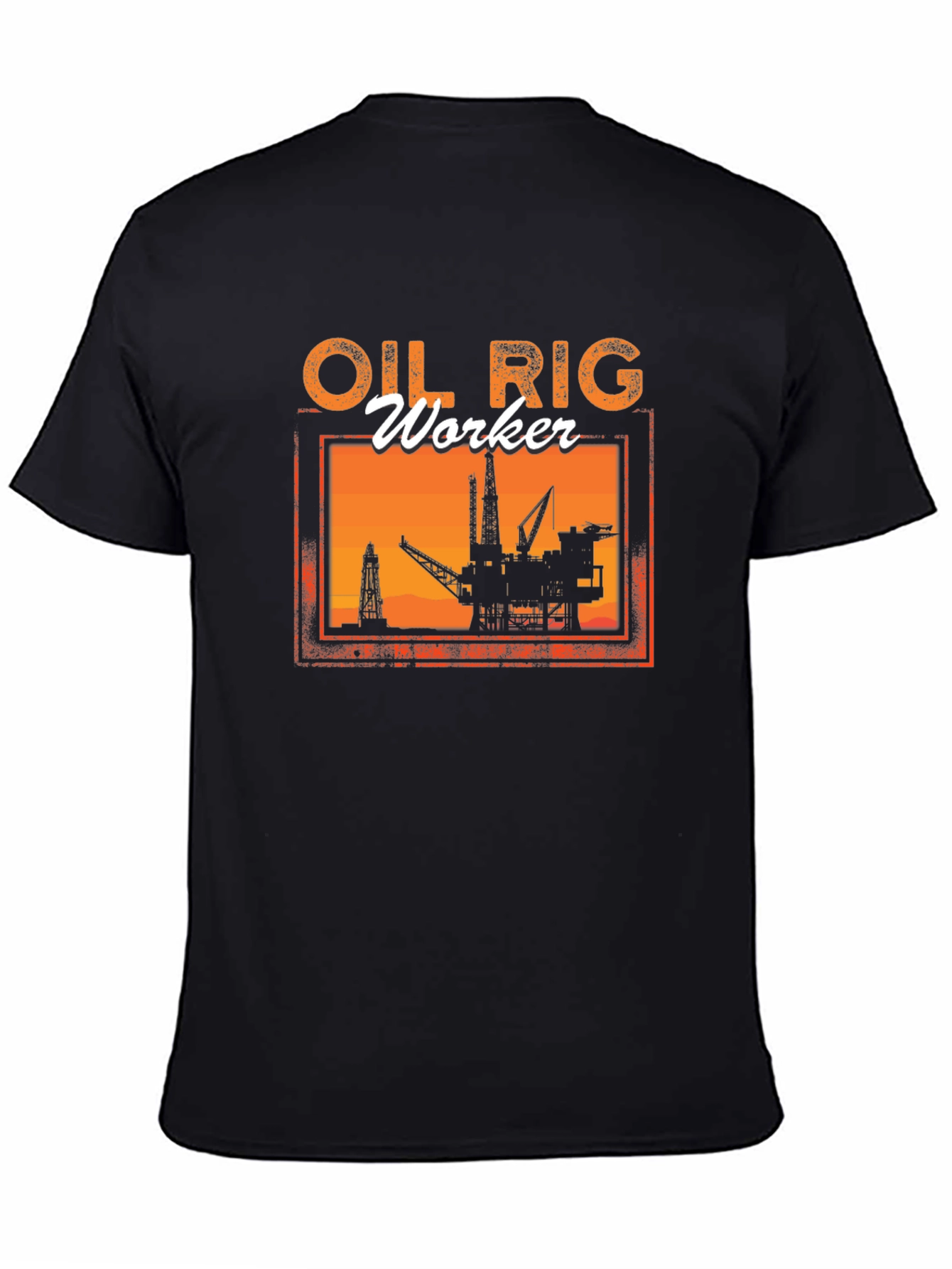Oil Rig Worker Graphic Tee - Black