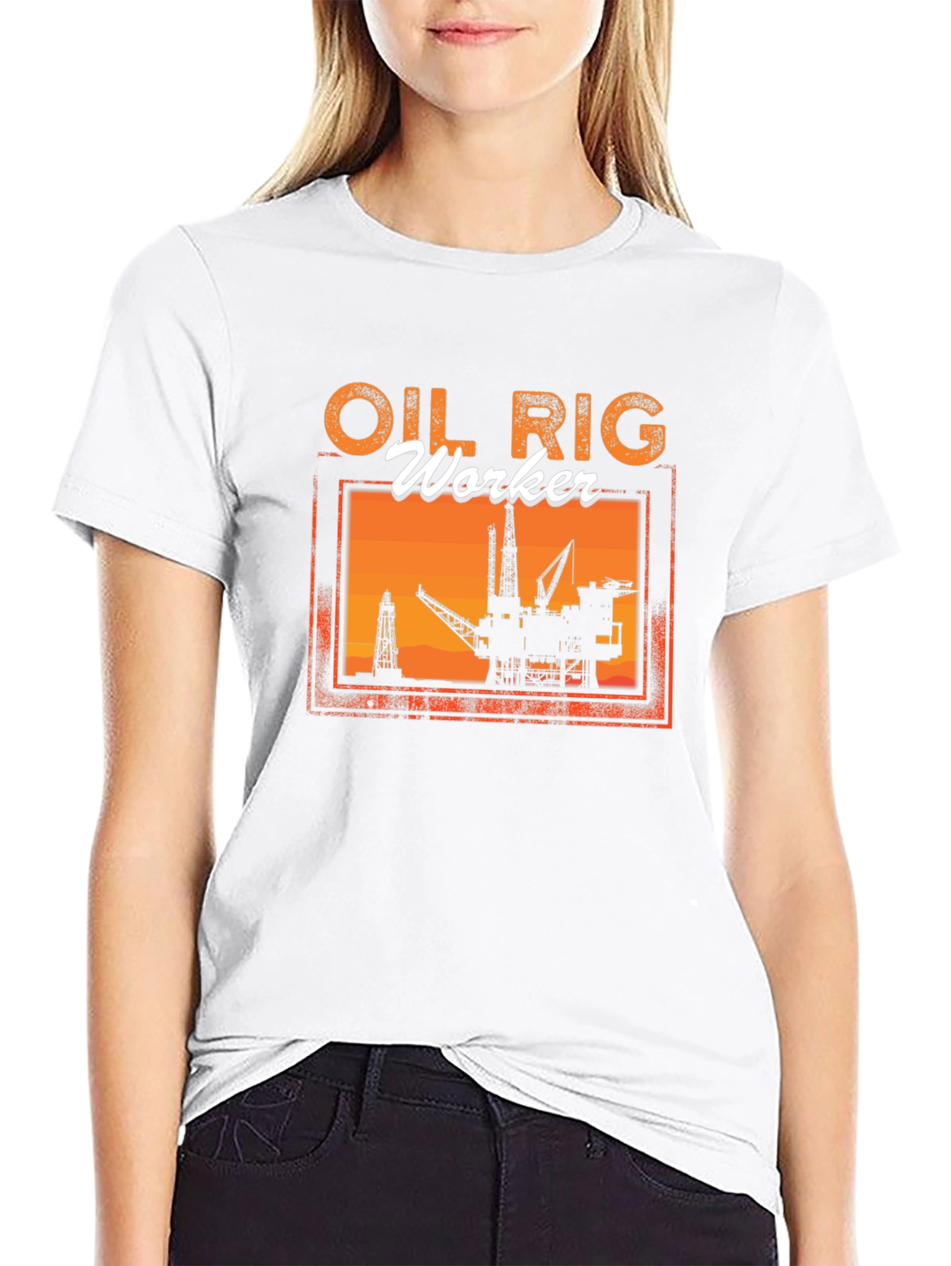 Oil Rig Worker Graphic Tee - Black