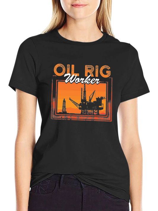 Oil Rig Worker Graphic Tee - Black