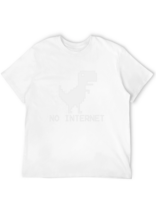Pixel Dinosaur No Internet Graphic T-Shirt
