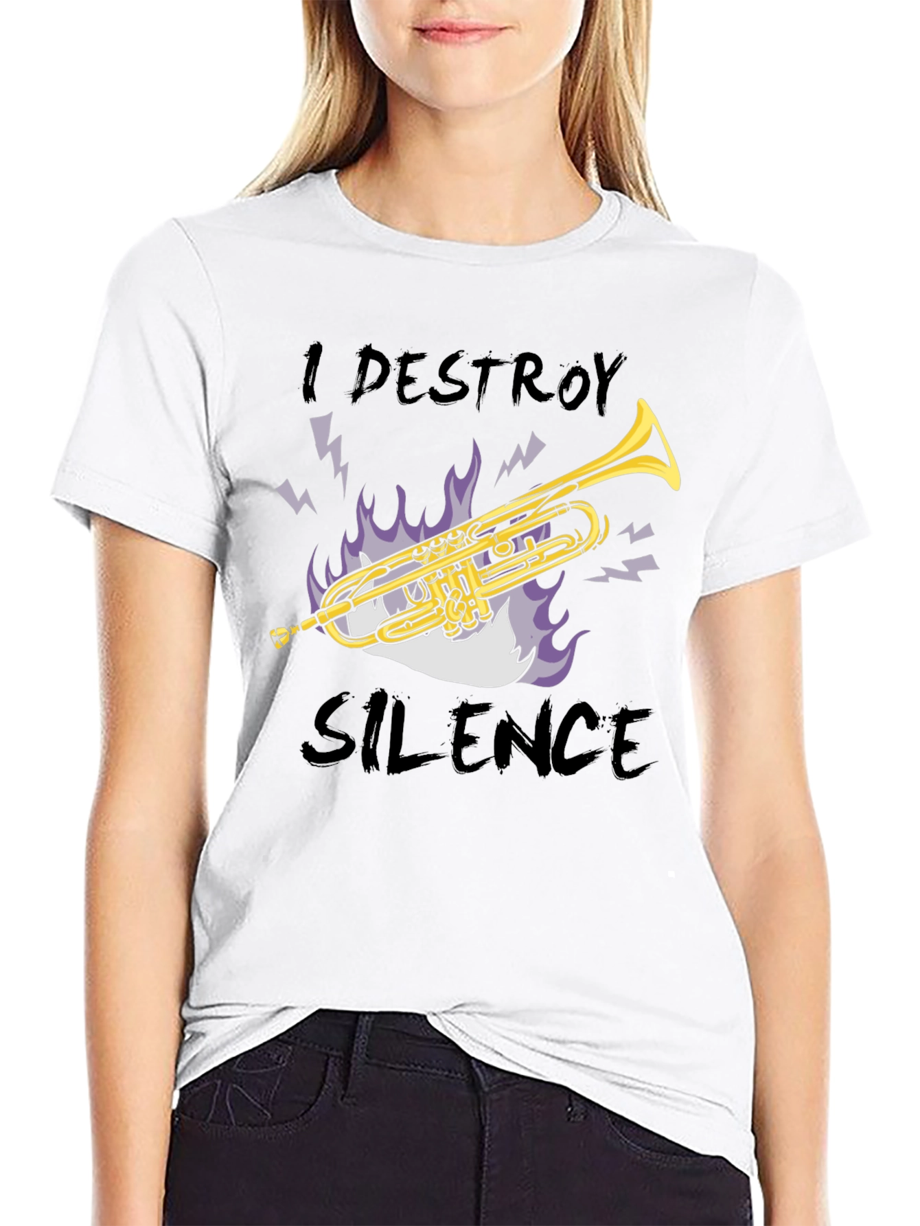 I Destroy Silence Trumpet Graphic Tee