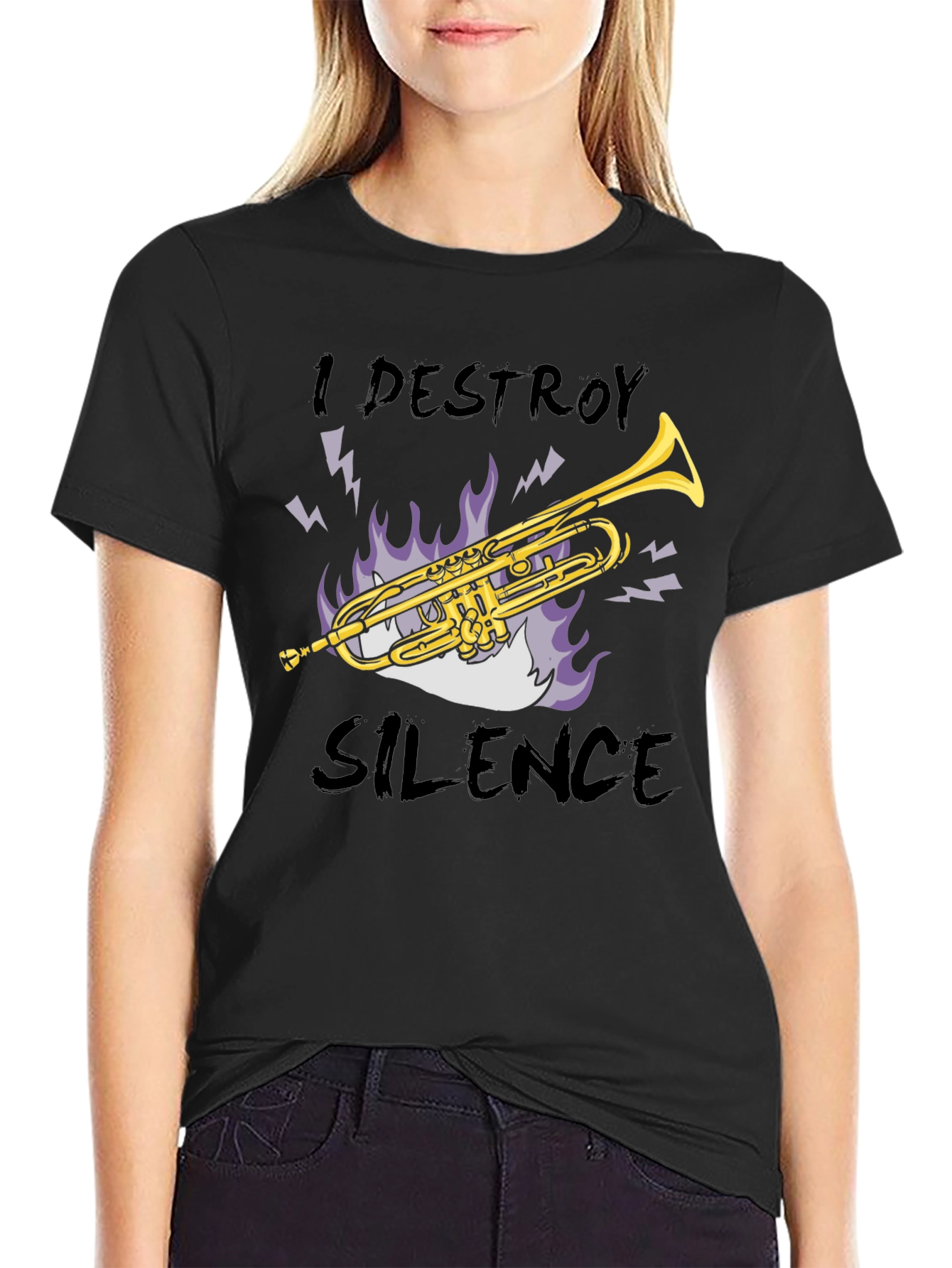 I Destroy Silence Trumpet Graphic Tee