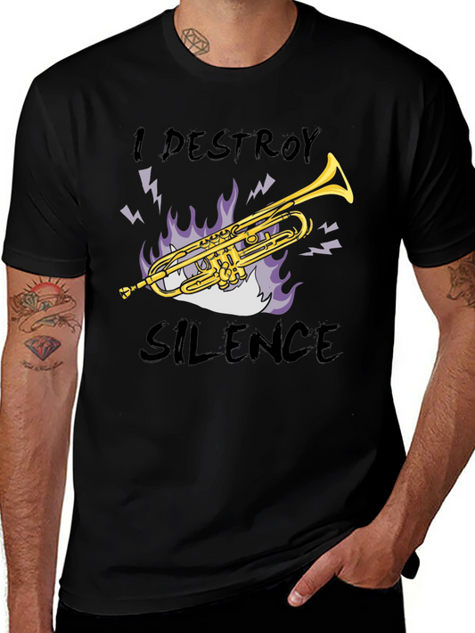 I Destroy Silence Trumpet Graphic Tee