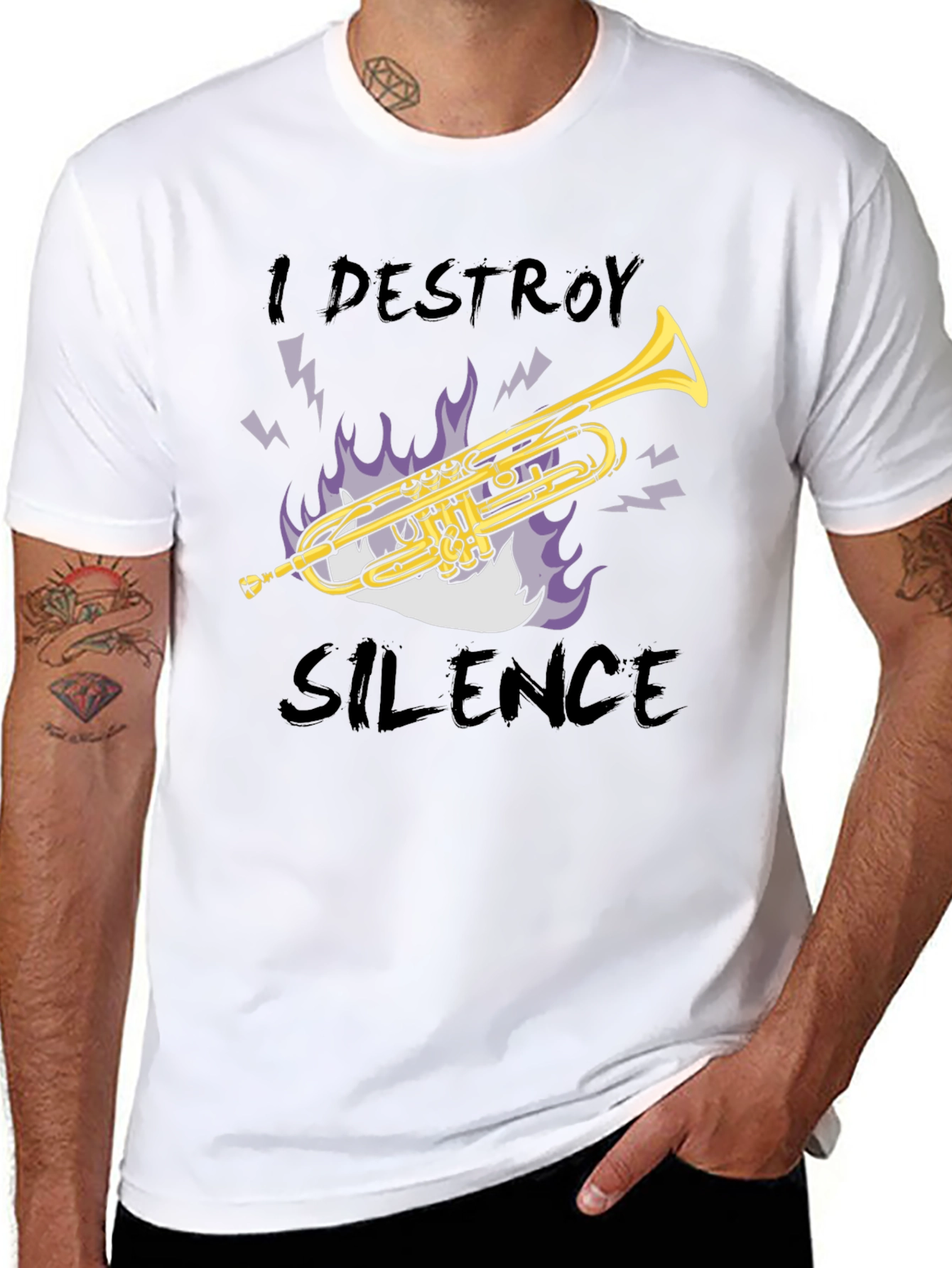 I Destroy Silence Trumpet Graphic Tee