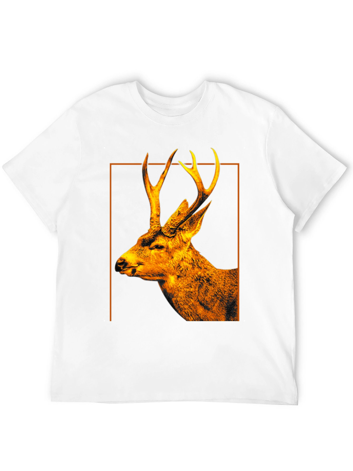 Deer Graphic Print Black Crew Neck T-Shirt