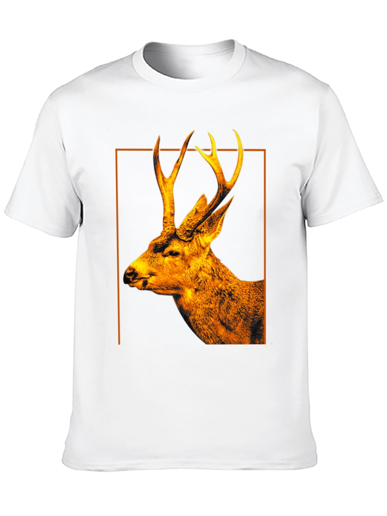 Deer Graphic Print Black Crew Neck T-Shirt