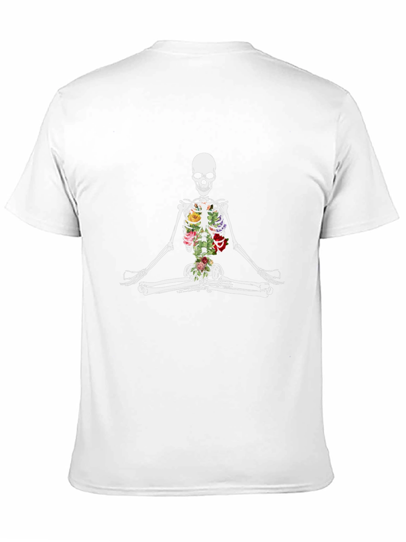 Floral Skeleton Meditating Graphic Tee