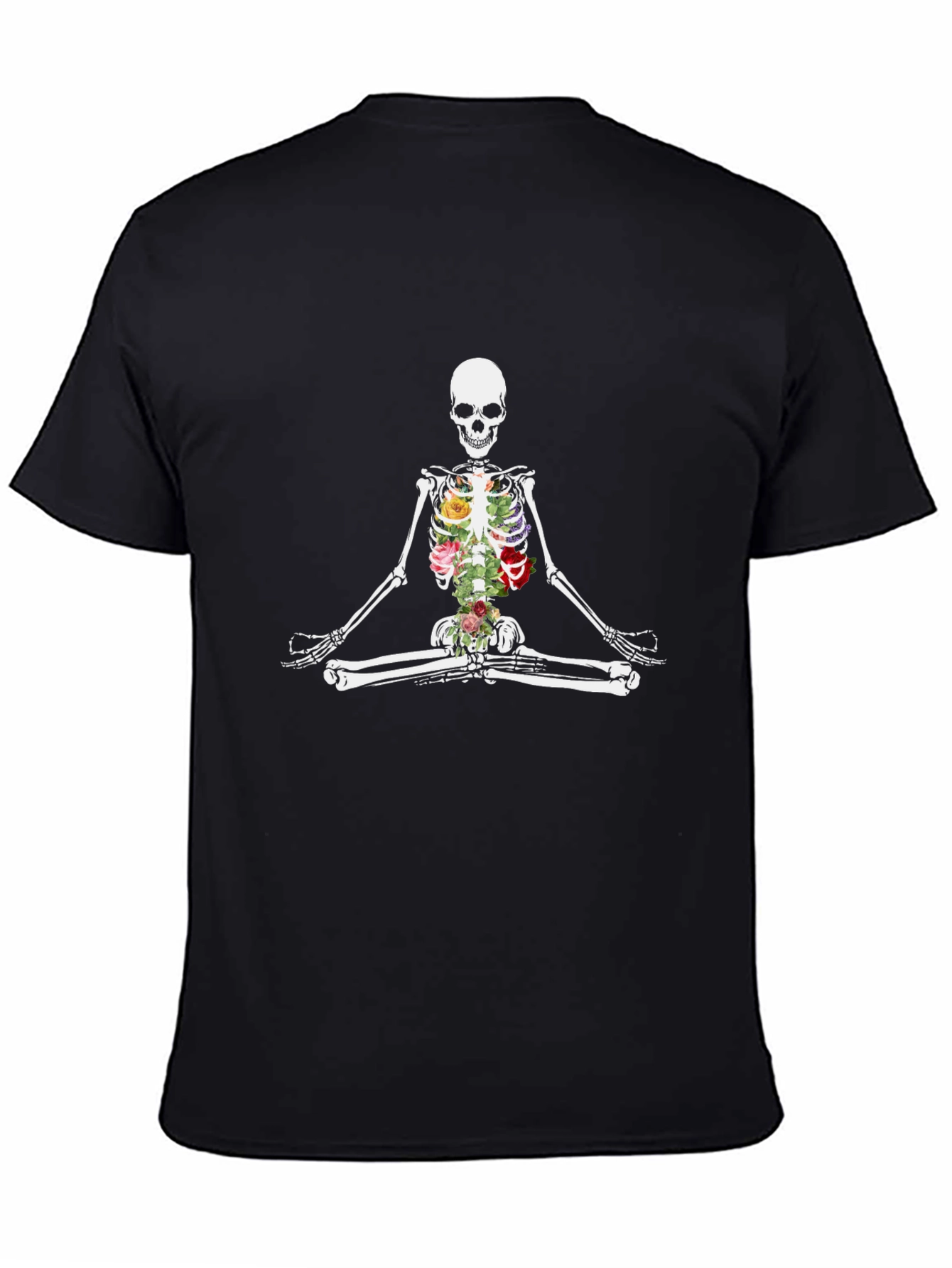 Floral Skeleton Meditating Graphic Tee