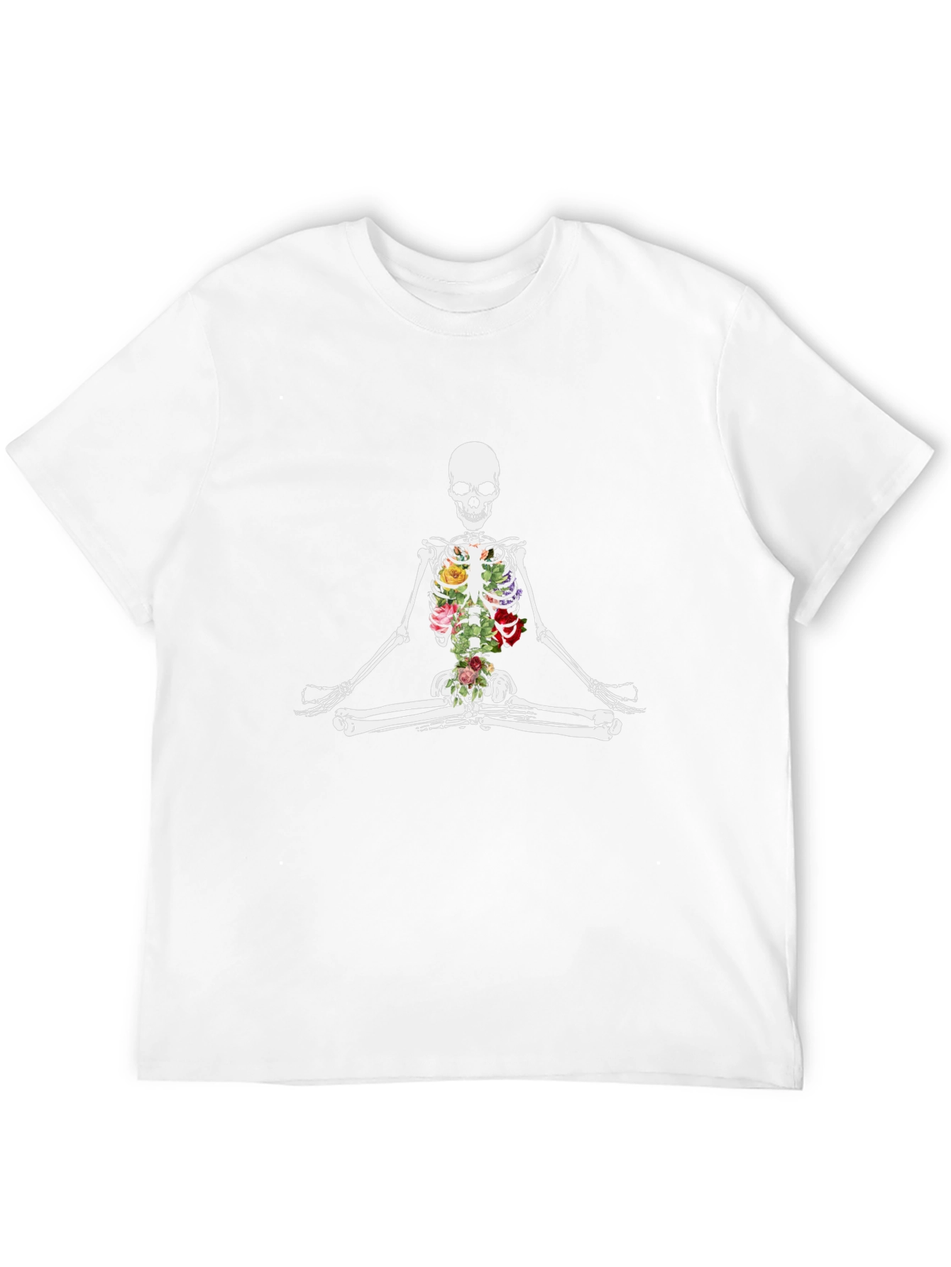 Floral Skeleton Meditating Graphic Tee