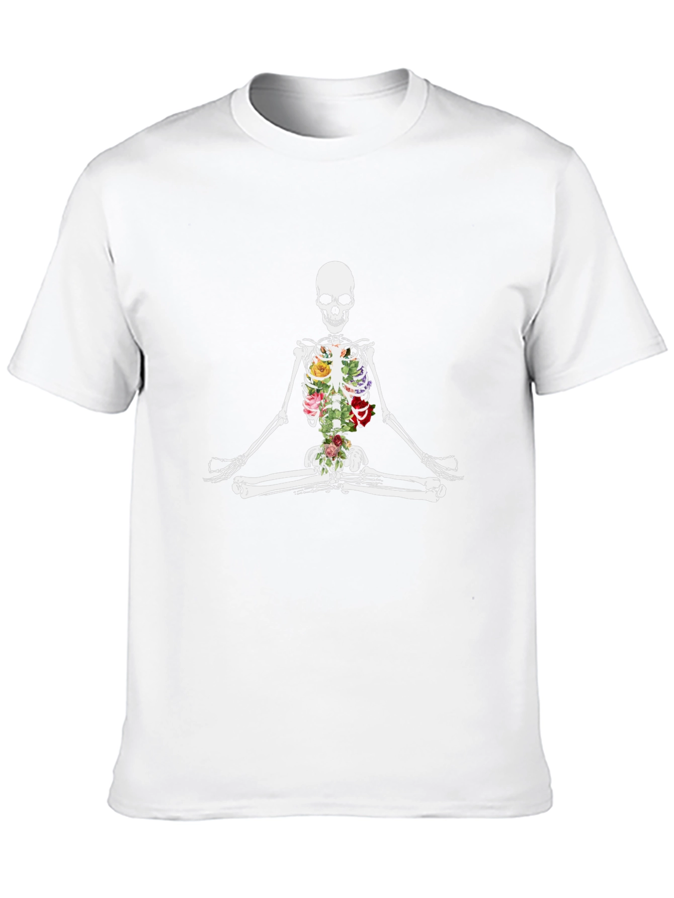 Floral Skeleton Meditating Graphic Tee