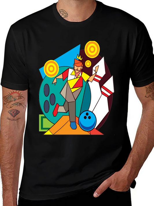 Geometric Bowling King Graphic Tee