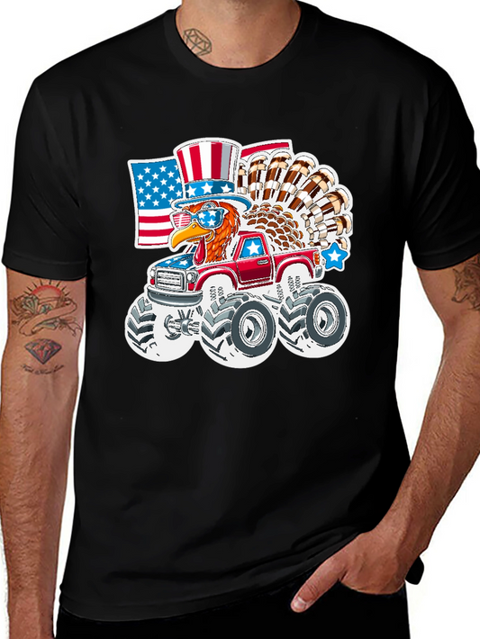 Patriotic Turkey Monster Truck T-Shirt