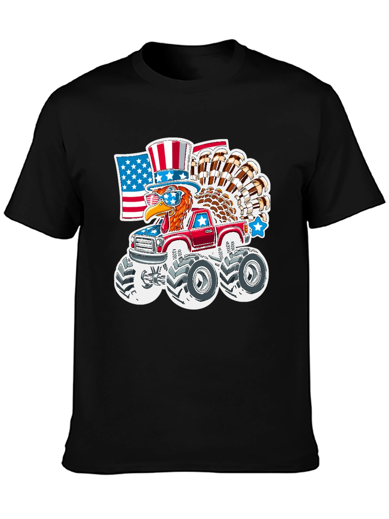 Patriotic Turkey Monster Truck T-Shirt