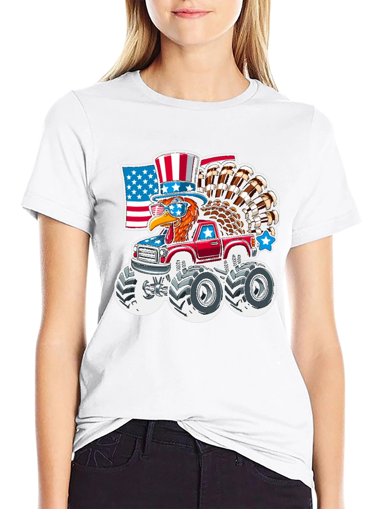 Patriotic Turkey Monster Truck T-Shirt