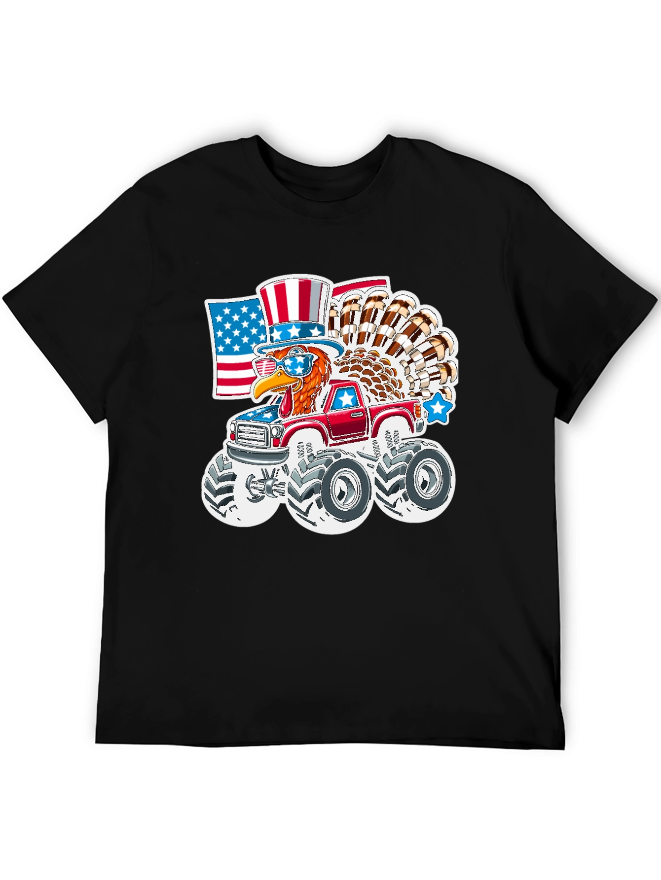 Patriotic Turkey Monster Truck T-Shirt