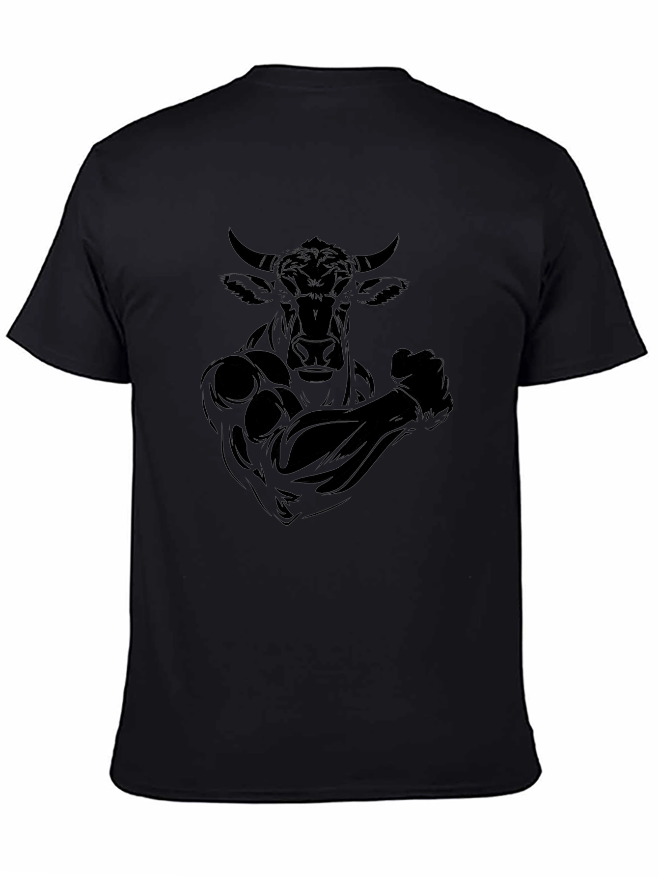 Black Bull Muscle Tee - Graphic Print T-Shirt
