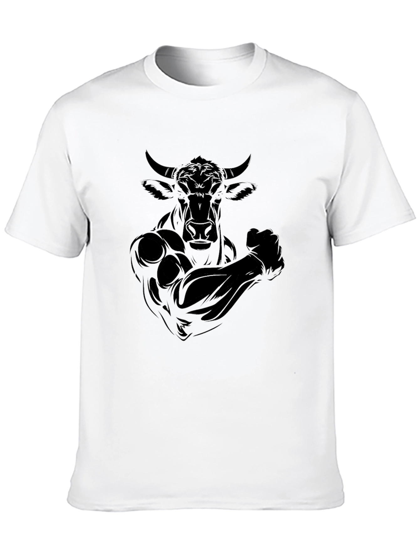 Black Bull Muscle Tee - Graphic Print T-Shirt