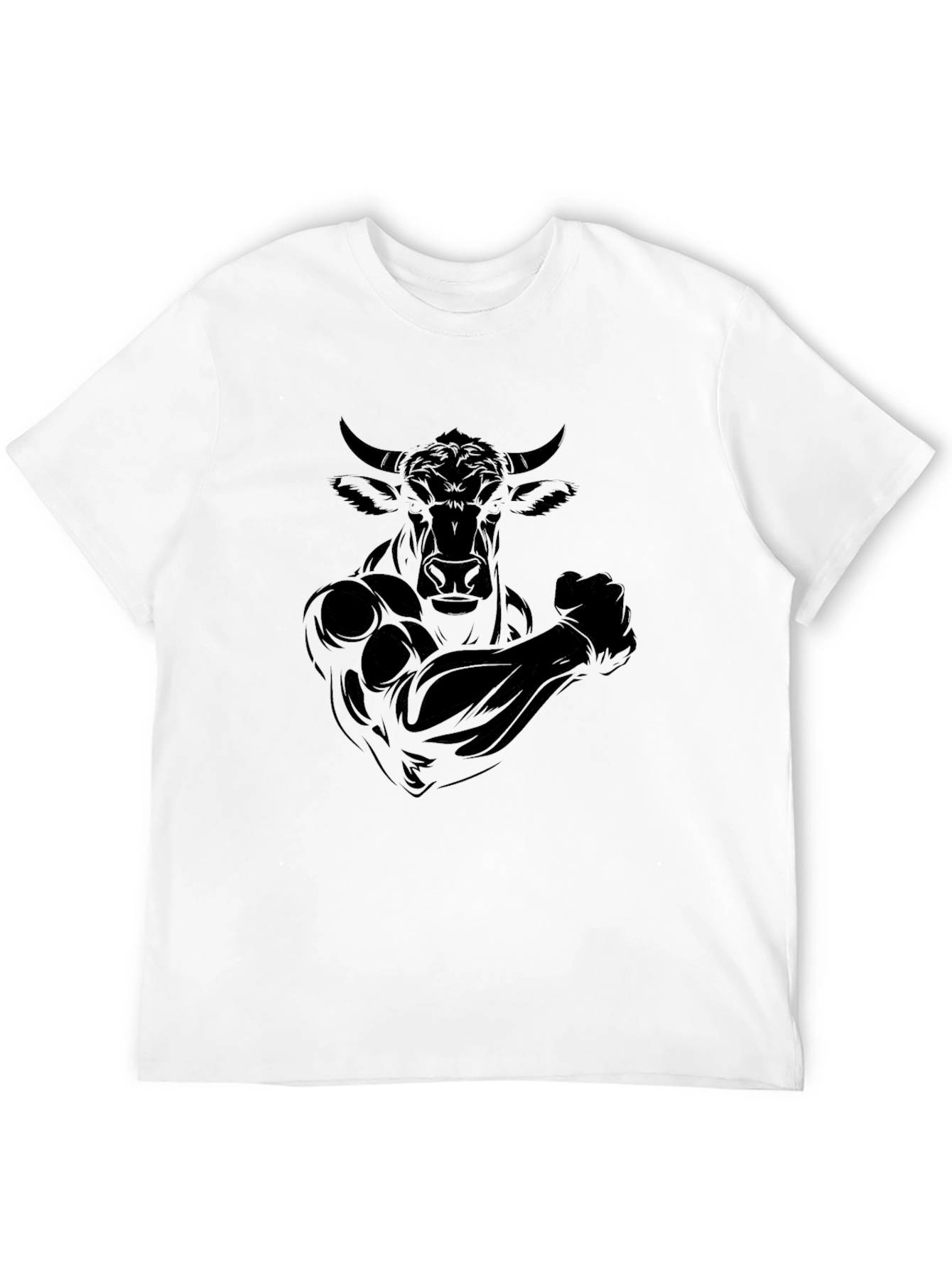 Black Bull Muscle Tee - Graphic Print T-Shirt