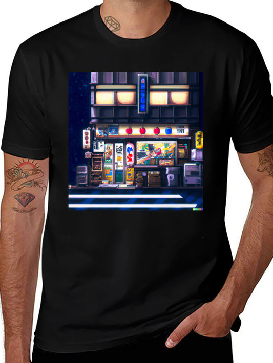 Pixel Art Japanese Street T-Shirt