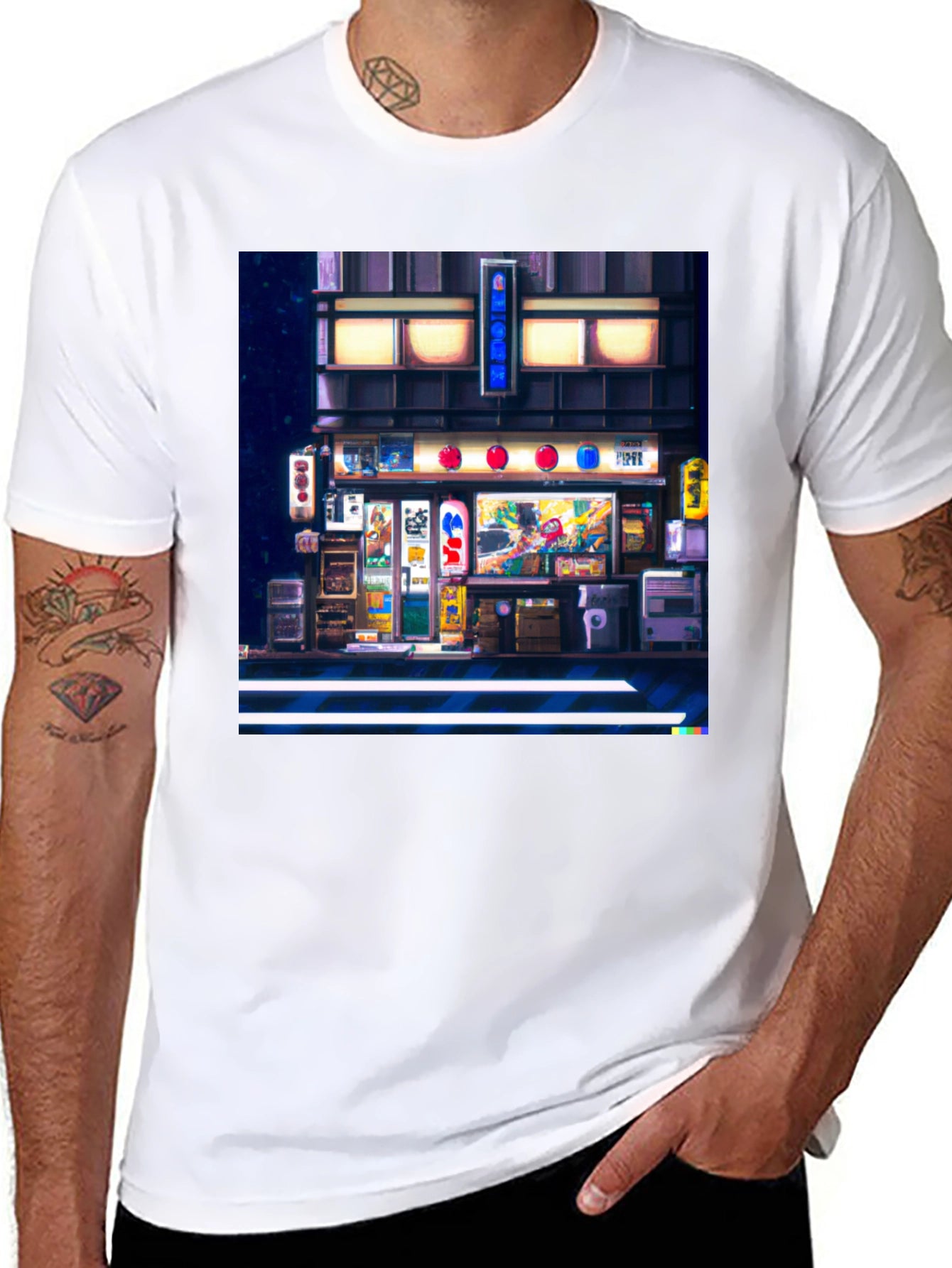Pixel Art Japanese Street T-Shirt