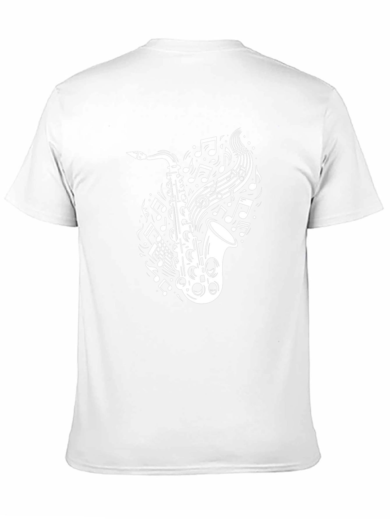 Saxophone Music Notes T-Shirt - Black