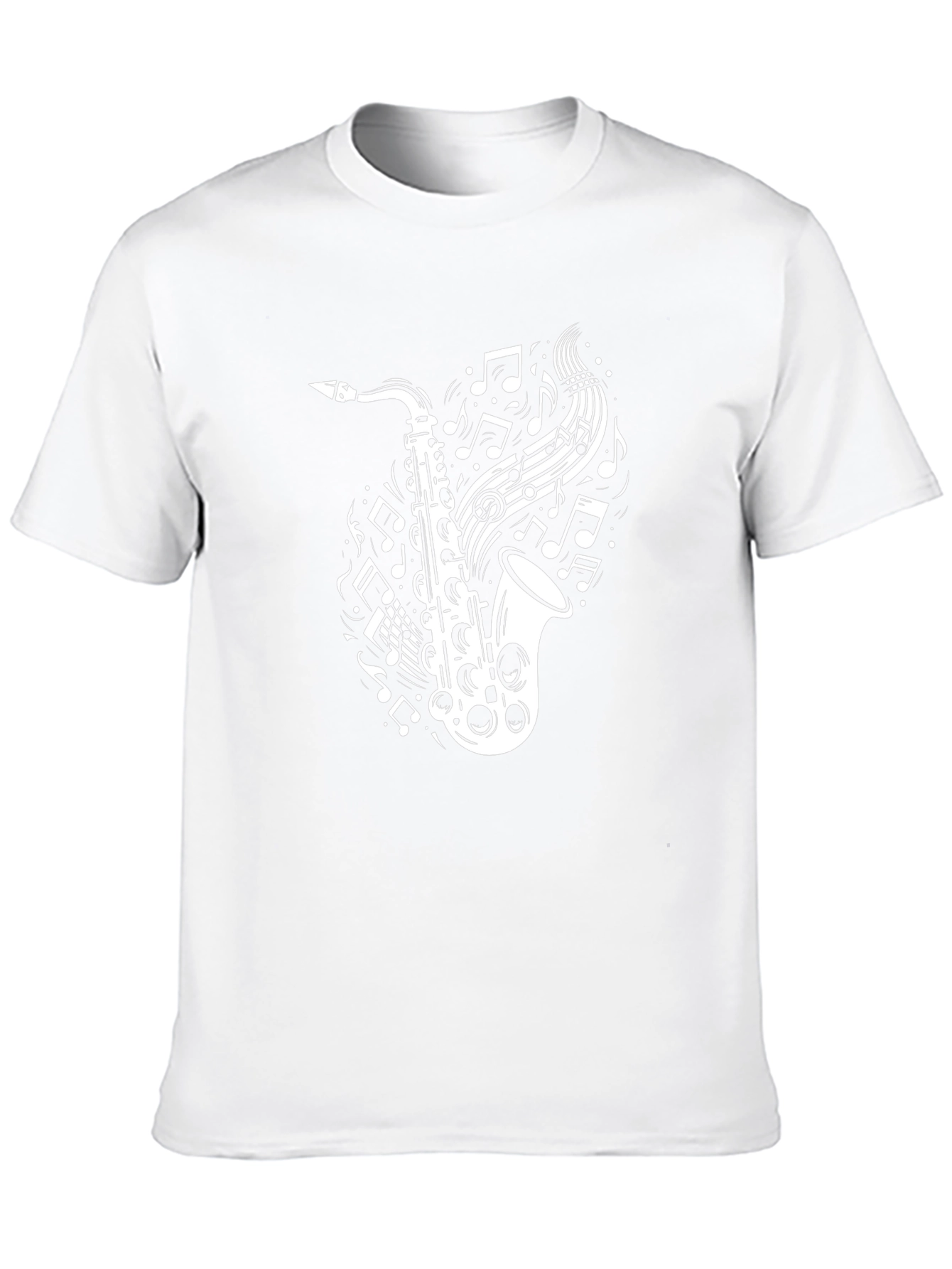 Saxophone Music Notes T-Shirt - Black