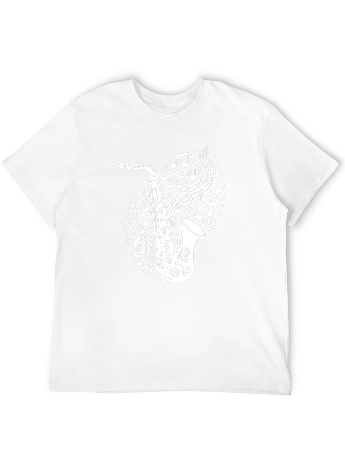 Saxophone Music Notes T-Shirt - Black