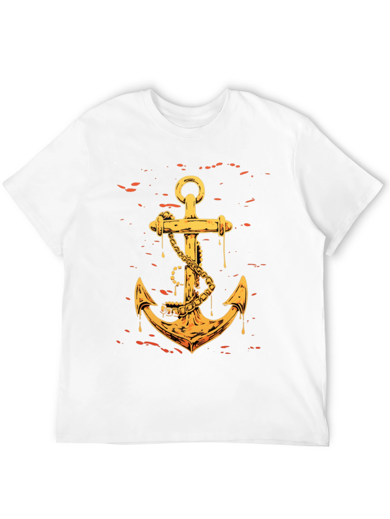 Golden Anchor Graphic Tee - Black Casual Shirt