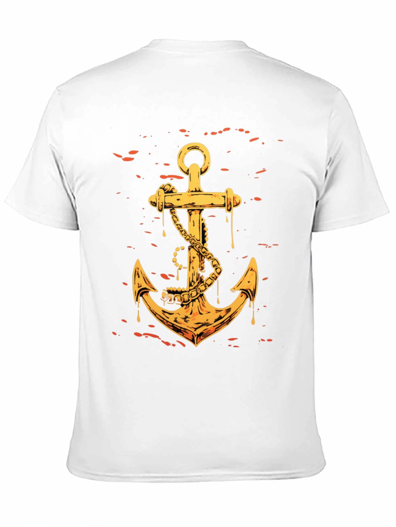 Golden Anchor Graphic Tee - Black Casual Shirt