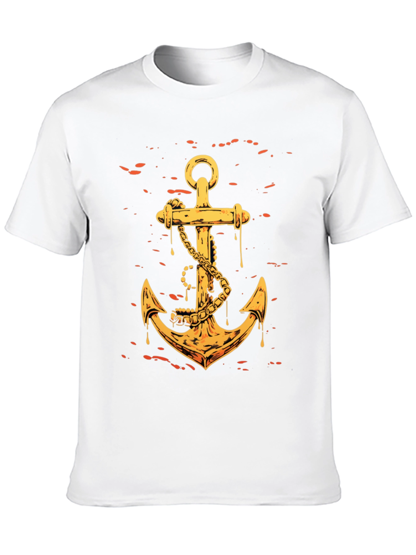 Golden Anchor Graphic Tee - Black Casual Shirt