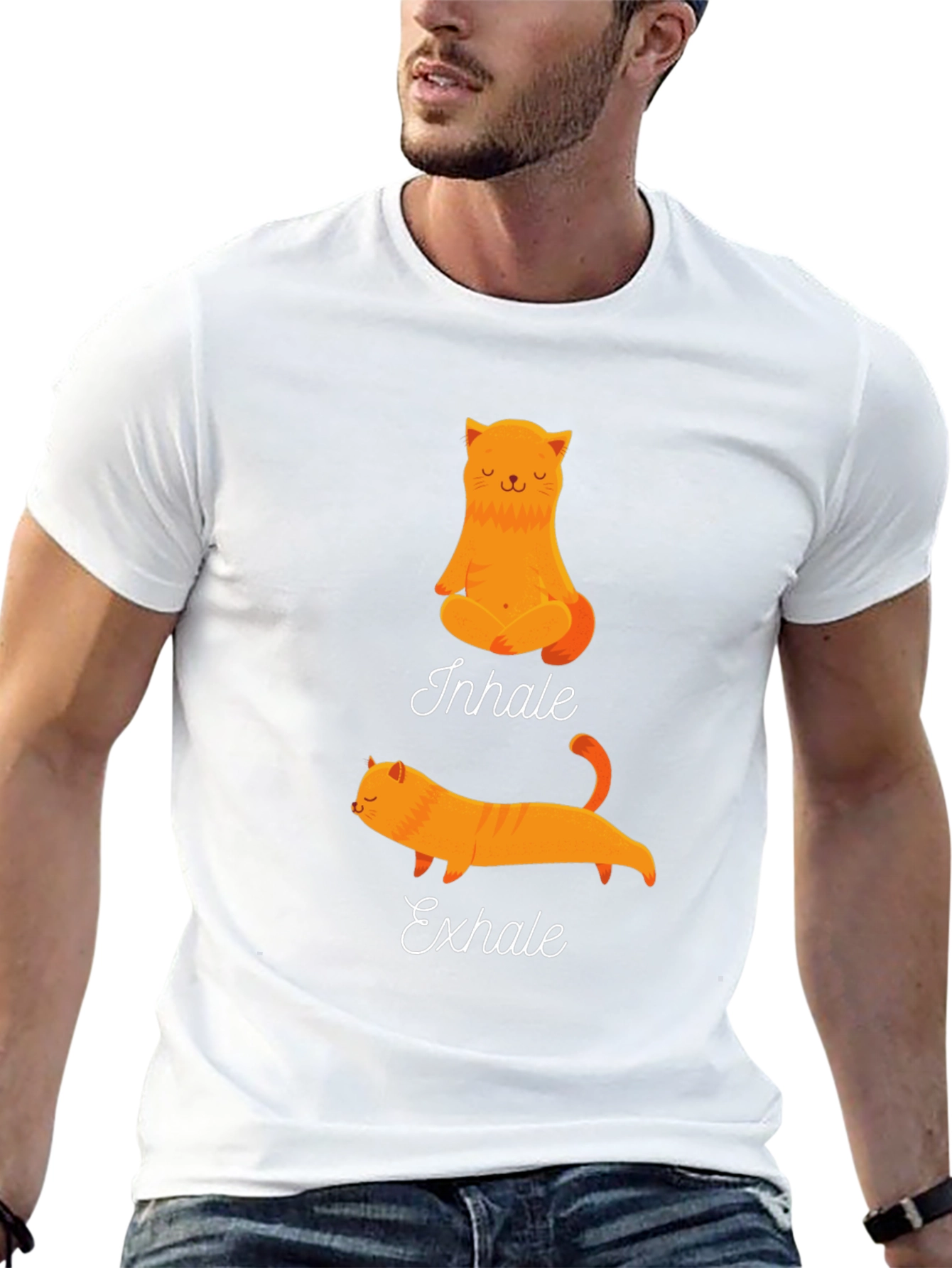 Yoga Cat Inhale Exhale Graphic Tee
