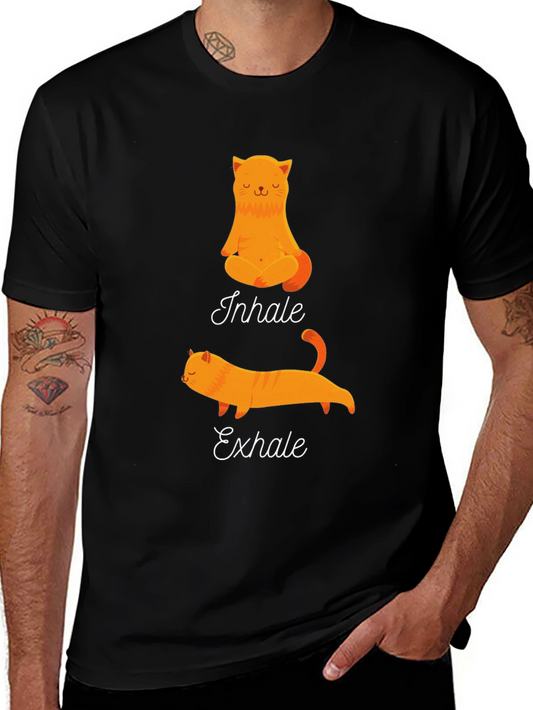 Yoga Cat Inhale Exhale Graphic Tee